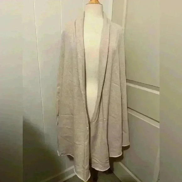 Frank & Eileen $288 Tee Lab Drape Coat Cardigan Jacket Beige Comfy Coastal Fall - Picture 5 of 10